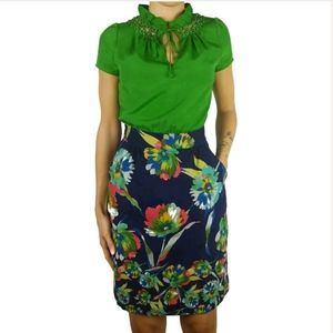 Tabitha Anthropologie floral tie neck Elland dress